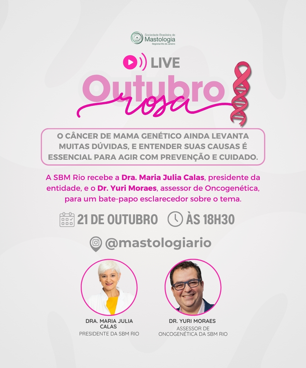 Live especial do Outubro Rosa 2025 (Câncer de mama genético)